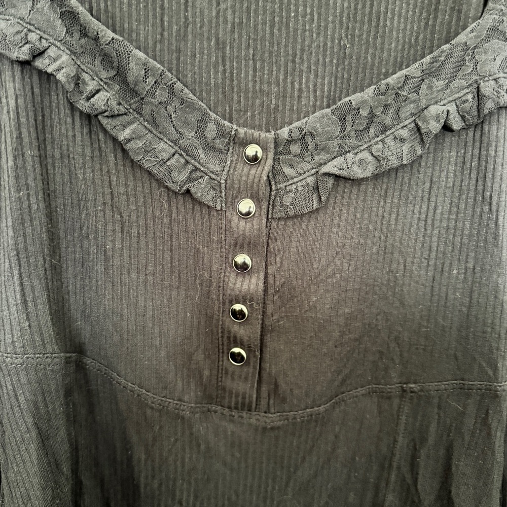 Free People Lace Ribbed Henley - Picture 4 of 4